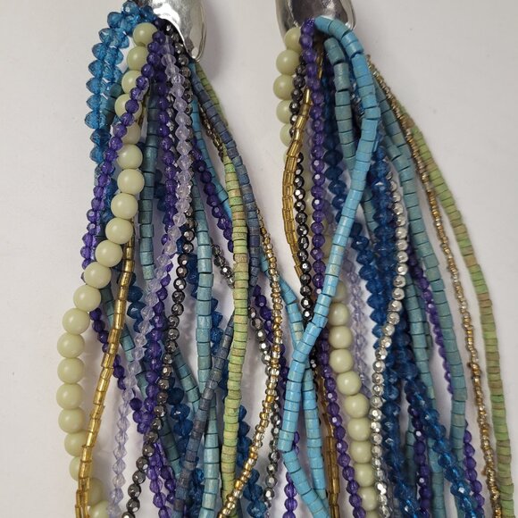 Necklace CHICO'S Multi-Strands Multi-Colors Beads Signed 17" BoHo Elegance - Picture 11 of 13